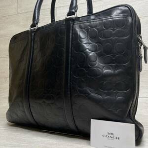 1円〜【入手困難品】10万円 コーチ COACH トートバッグ ビジネスバッグ ブリーフケース A4 2way レザー メンズ レディース ブラック黒