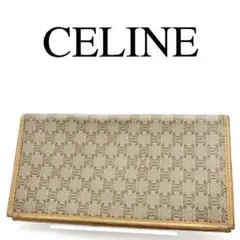 CELINE セリーヌ 長財布 札入れ マカダム ワンポイントロゴ レザー