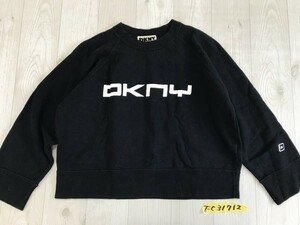 DKNY ダナキャラン レディース ショート丈 ワイド プルオーバーカットソー 韓国製 S 黒