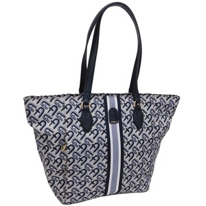 1円 ■ 極美品 フルラ トートバッグ ホワイト×ブラック系 ナイロン×レザー お出掛け お買い物 FURLA ■E.Bli.An-24