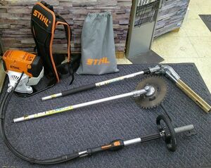 【埼玉県熊谷市引き取り限定】中古 STIHL スチール 36.3cc 4-MIXエンジン 分割シャフト式 背負式刈払機 FR131T + 250mmヘッジトリマ