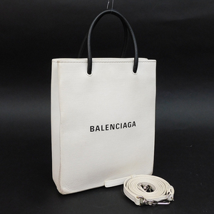 1円 ■ バレンシアガ 2WAYバッグ ホワイト系 レザー 小さめ レディース 普段使い BALENCIAGA ■E.Cmis.oR-03