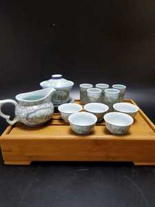 中国 珠瑩陶瓷窯 茶器揃 茶注 湯呑 中国茶 茶碗 茶海 茶杯 ティーポット ティーカップ 陶器 