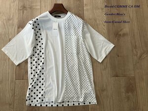 新品 COMME CA ISM MEN コムサイズム メン 水玉もよう ショートスリーブＴシャツ 01ホワイト Mサイズ 62TY34 定価4,900円