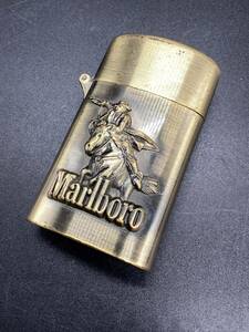 1201■　Marlboro マルボロ オイルライター Windmill ウィンドミル 希少 カウボーイ ロゴ 火花× ジャンク