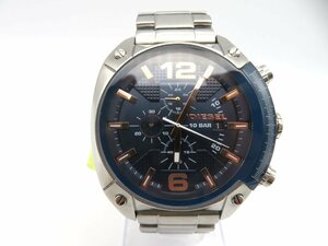 1円◆稼働◆ ディーゼル DZ-4374 ブルー クオーツ メンズ 腕時計 M97210