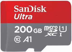 新品 未使用品 !! SanDisk Ultra microSDXC 200GB アダプター付属　サンディスク　ウルトラ 