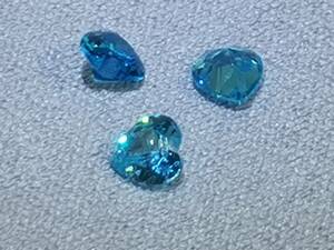 【ハート型】AAAライトブルー（青・水色）4ｍｍルース単品キュービックジルコニア（人工・合成ダイヤ）アクセサリー材料、ハンドメイド