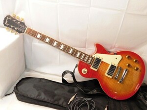 A277★Epiphone/GIBSON/Les Paul MODEL/エレキギター/レスポールタイプ/赤茶色系/ソフトケース付き/楽器/音楽/エピフォン★送料1420円～