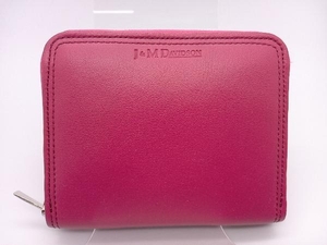 J＆M DAVIDSON 二つ折り財布 ピンク カード入れ コインケース (お札入れ無し)