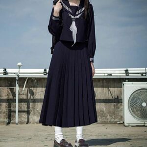 YH194:【送料無料】定価17280円 韓国 女子高生 制服 セーラー オーバーオール 大学 jk ロングスカート