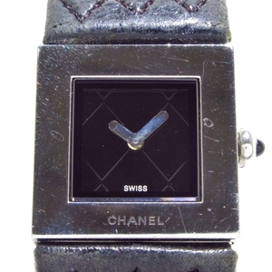 CHANEL(シャネル) 腕時計 マトラッセ H0116 レディース 革ベルト 黒