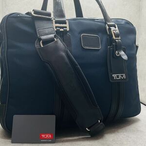 極美品/日本限定●TUMI トゥミ メンズ JARVIS ジャーヴィス トートバッグ 2way ショルダー ブリーフケース A4&PC可 大容量 ネイビー レザー