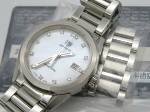 1円◆稼働◆ タグホイヤー WBG1312 カレラ シェル クオーツ メンズ 腕時計 保 4コマ O247