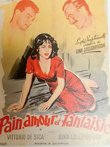 ★　ジーナ・ロロブリジーダ「パンと恋と夢」オリジナルリトグラフポスター 1953年　額付き