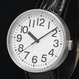 1円 稼動 良品 無印良品 公園の時計 AT/自動巻 ラウンド 白文字盤 メンズ腕時計 INB 6054000 4ETY
