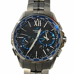 【中古品】CASIO OCEANUS OCW-S3400 カシオ オシアナス チタンケース 電波ソーラー ブルー xブラック メンズ腕時計 箱無 hiL3318RO