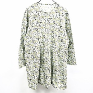 ワコールマタニティ WACOAL MATERNITY シャツチュニック 授乳スリット 授乳服 長袖 綿100% M-L(バスト86-101/腹囲78-110) 緑系 レディース