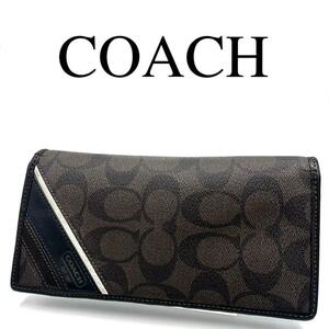 COACH コーチ 長財布 シグネチャー ワンポイントロゴ PVC レザー