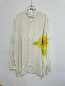 Yohji Yamamoto ヨウジヤマモト pour homme vintage 花と少年期 ひまわりプリントブラウス 長袖シャツ 長袖 人気 ホワイト 希少 中古 L