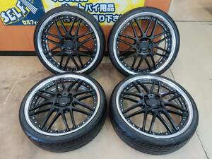 ☆ワーク リザルタード メッシュ 17インチ アルミ 5.5J +45 4穴 PCD100 ブラック Sドライブ 165/40R17 4本 中古 美品 WORK 軽カー☆