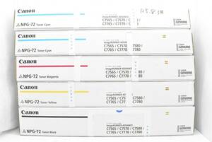 未使用 CANON 純正 トナー NPG-72 4色5本（マゼンタ・イエロー・ブラック×各1 / シアン×2） キャノン ITH6TKMN1YOM-YR-N36-byebye