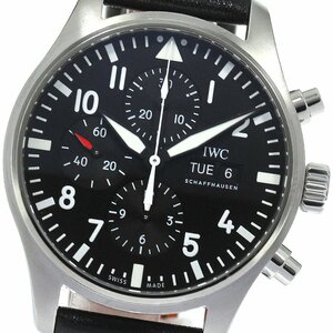 IWC SCHAFFHAUSEN IW377709 パイロットウォッチ クロノグラフ デイデイト 自動巻き メンズ 箱・保証書付き_803991