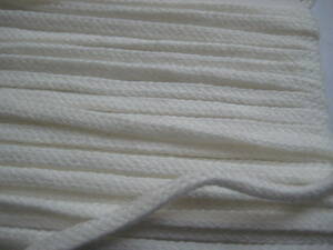 綿コード　巾着に　紐　白　５㎜幅×10M