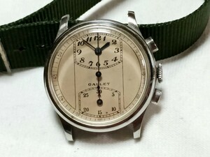 アンティーク Gallet MULTICHRON REGULATOR Chronograph 40年代 Venus 140 ギャレット マルチクロン レギュレーター クロノグラフ 手巻き