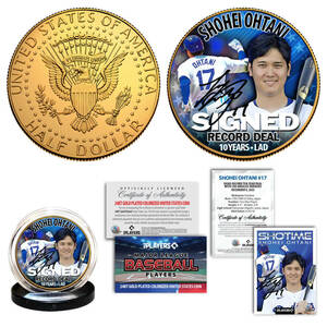 大谷翔平 ケース付き US 1/2ドルコイン 24Kメッキ LA ドジャーズ 入団記念コイン MLBとライセンス契約された商品です。