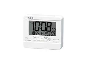 セイコークロック 置き時計 目覚まし時計 掛け時計 デジタル 温度湿度表示 PYXIS ピクシス　NR538W