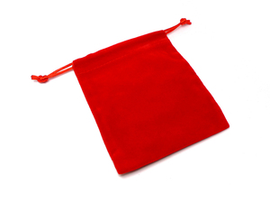 ベロア 巾着袋 ポーチ ギフト ラッピング レッド 赤 (12cm×10cm) (1個)