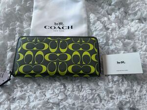 146 新品 COACH コーチ 長財布 シグネチャー ラウンドファスナー CA298