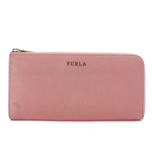 フルラ FURLA 長財布 レザー L字ファスナー ロゴ ゴールド金具 ピンク /XZ ■GY18 レディース