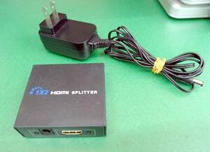 T10913p中古品 HDMISplitter スプリッター 1×2分配器 ACアダプタ付属