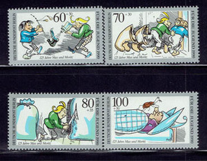ベルリン 1990年 付加金付(マックスとモーリッツ )切手セット