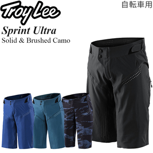 【在庫調整期間限定特価】 Troy Lee ショートパンツ 自転車用 Sprint Ultra Solid & Brushed Camo ブラッシュトカモブラック/34