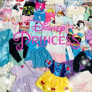 ●5-3 DisneyPrincess ディズニープリンセス まとめ売り 73点セット トップス ドレス ワンピース パジャマ 子供服 キャラクター 姫 王女