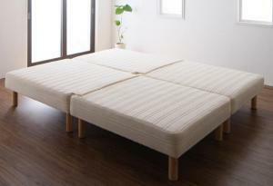 日本製ポケットコイルマットレスベッド MORE モア マットレスベッド スプリットタイプ キング 脚15cm キング