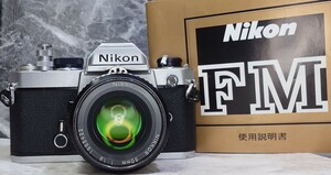【終活整理】 Nikon FM 機械式一眼レフ＋Ai NIKKOR 50mm f1.8 単焦点レンズセット 各動作良好 スローOK 露出計メーターOK 取扱説明書付き 