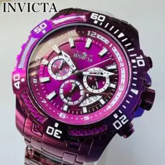 インビクタ 腕時計 メンズ 新品 クォーツ 専用ケース パープル 紫クロノグラフ