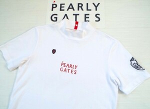 ★美品★PEARLY GATES パーリーゲイツ / PG89 ロゴプリント ハイネックシャツ DRY / サイズ４