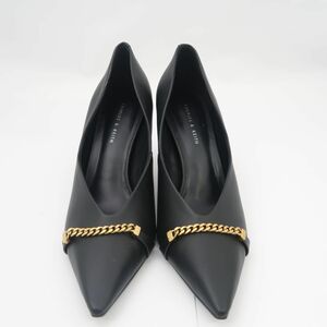 美品 CHARLES & KEITH チャールズ＆キース チェーンリンク ドルセイ パンプス 37 レディース AN665