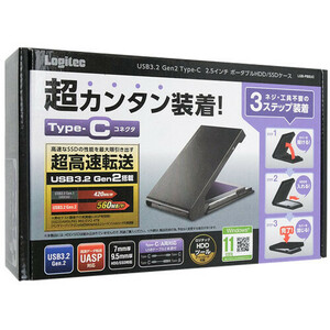 Logitec ロジテック USB3.2 Gen2 Type-C 2.5インチ HDD/SSDケース LGB-PBSUCS ブラック [管理:1000021998]