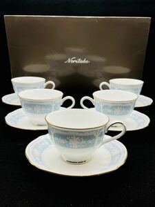 【美品】ノリタケ　カップ&ソーサー　レースウッドゴールド　5客セット　箱付き　noritake 食器　