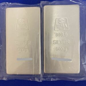 純銀地金型インゴット1kg(500g×2枚)井嶋金銀工業 