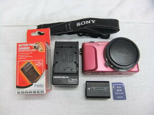 2013年発売 SONY α NEX-3N ピンク ボディ 1610万画素 充電器,ストラップ,SD2GB付 動作確認済