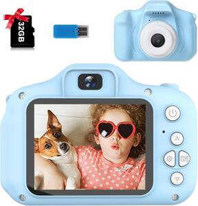 【特価商品】8倍ズーム IPS画面 6歳以上 子どもデジタルカメラ 自撮可能 子供の日 デュアルレンズ USB充電 キッズデジカメ 