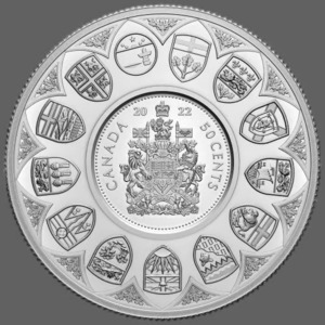 2022 5オンス カナダ カナダ国章 銀貨 プルーフ 【Proof】 50セント