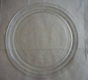 美品 電子レンジ皿 24.5cm ガラス皿 プレート 耐熱皿 丸皿 ターンテーブル レンジ用 耐熱プレート 電子レンジ用 回転 